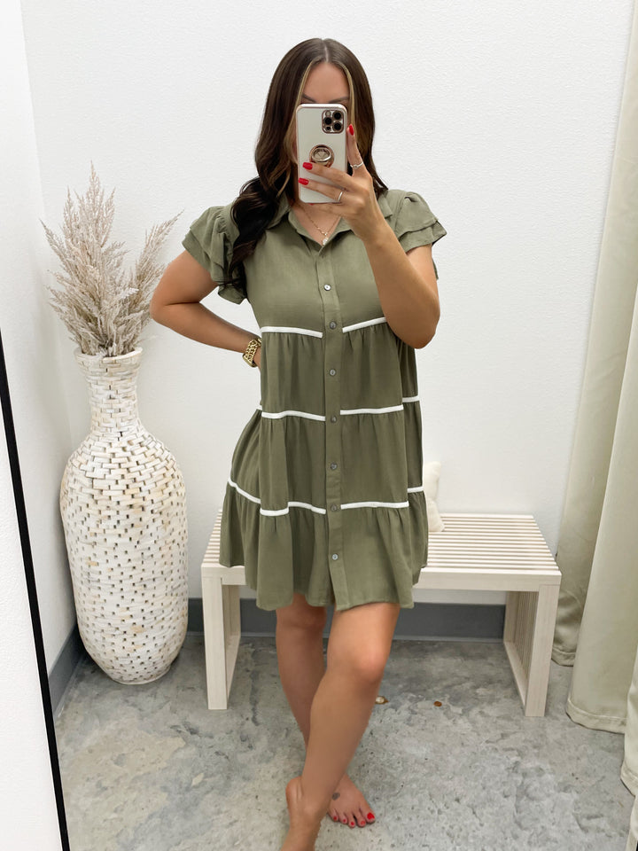 Pretty Please Dress (Olive)
