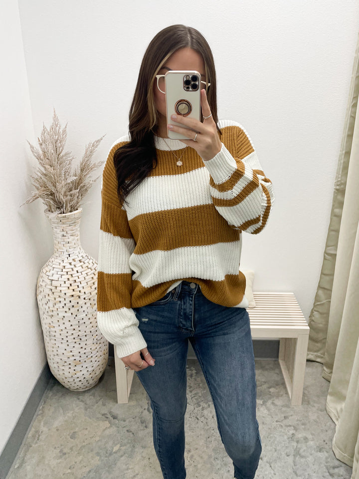 Stay True Sweater (Cream/Camel)