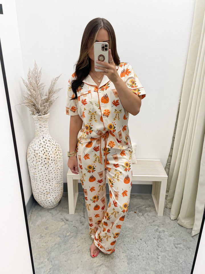 Love You A Latte Pajama Set (Ivory)