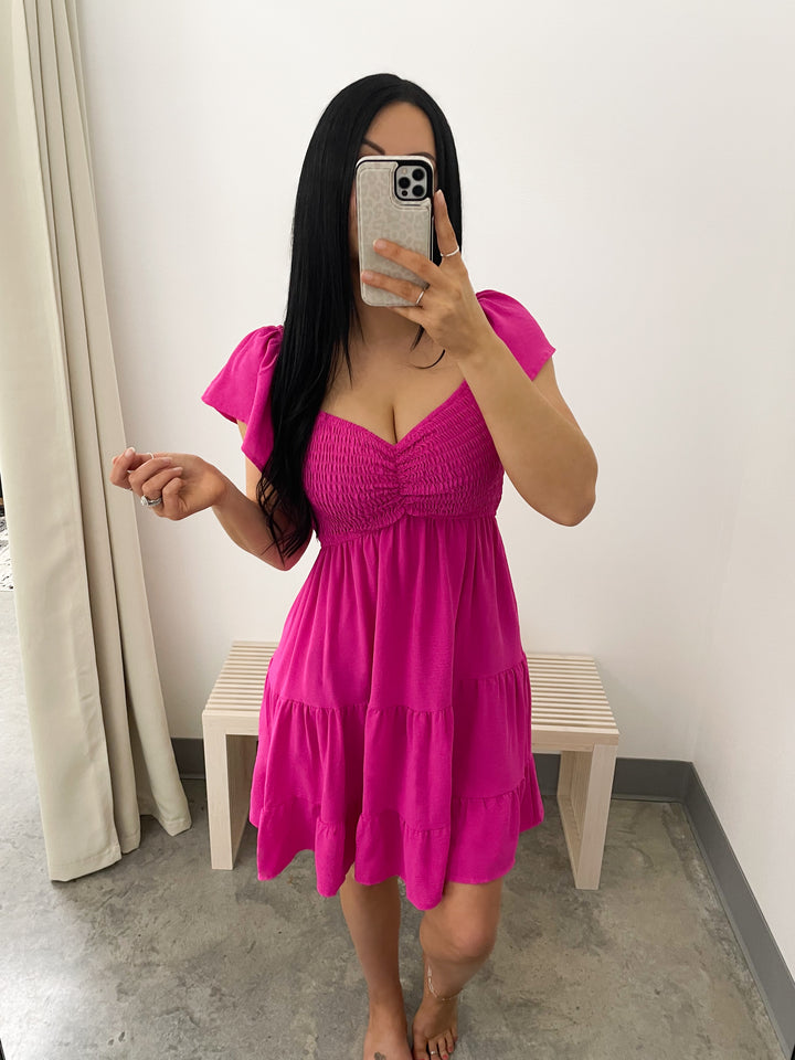 Sweet Summertime Dress (Hot Pink)
