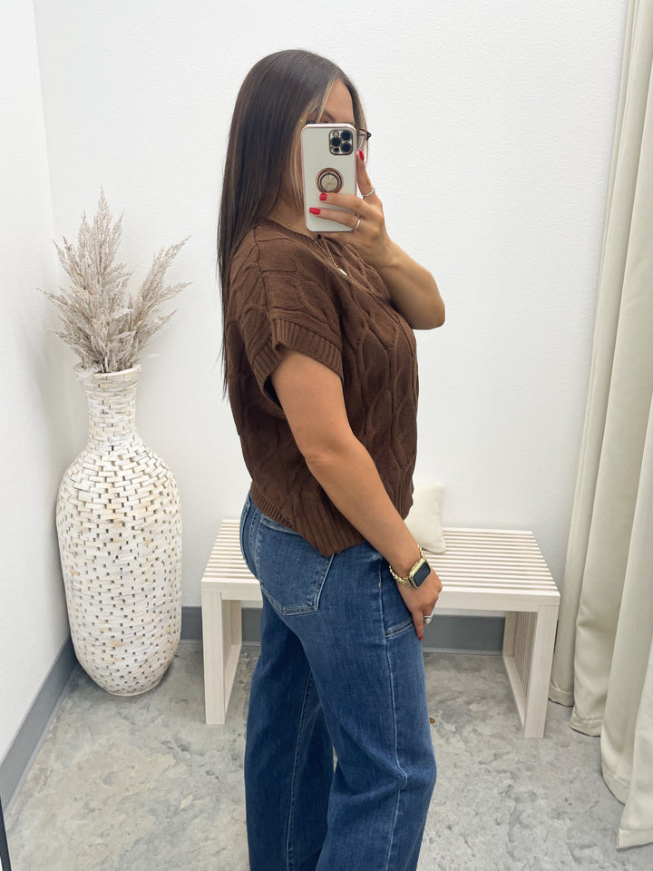 All The Way Sweater Top (Chestnut)