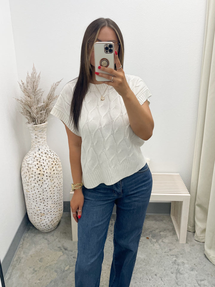 All The Way Sweater Top (Cream)