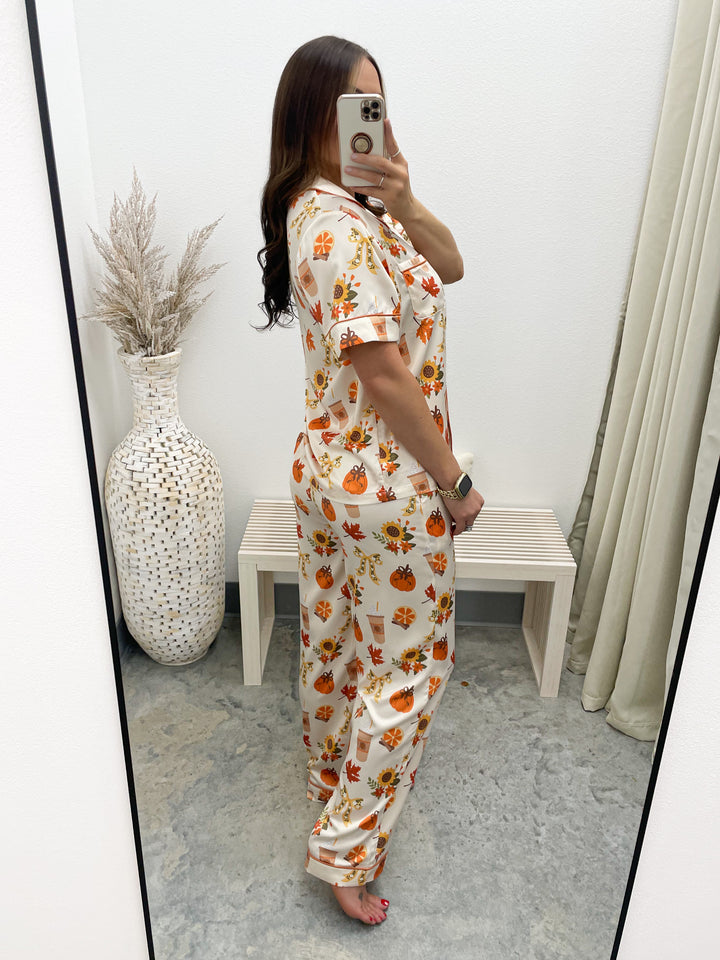 Love You A Latte Pajama Set (Ivory)