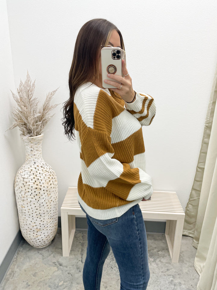Stay True Sweater (Cream/Camel)
