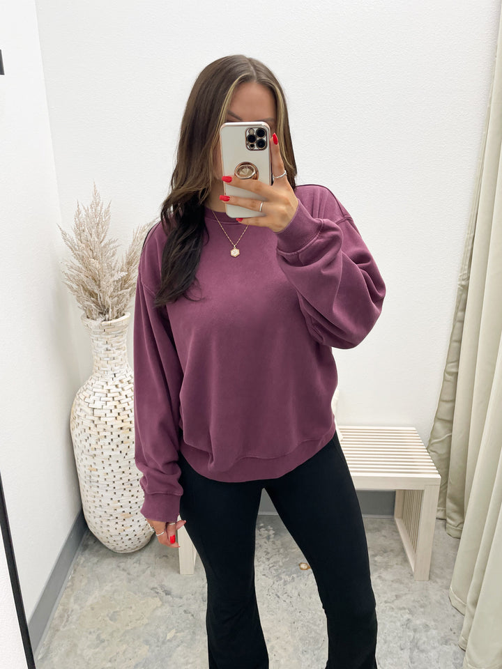 Always Around Pullover (Dark Cherry)