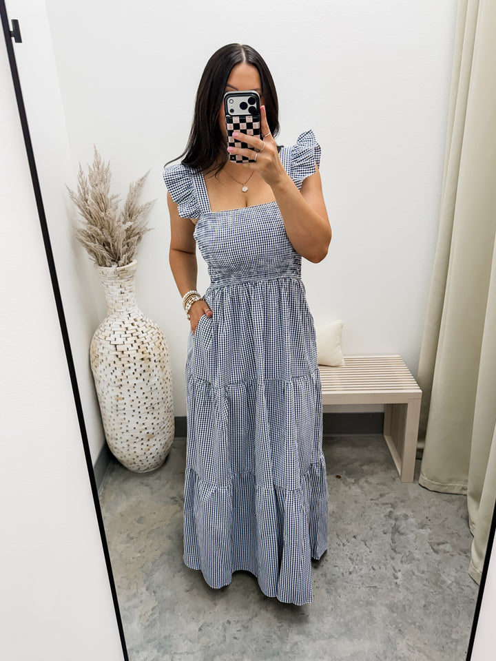 How I Wish Dress (Navy/White)