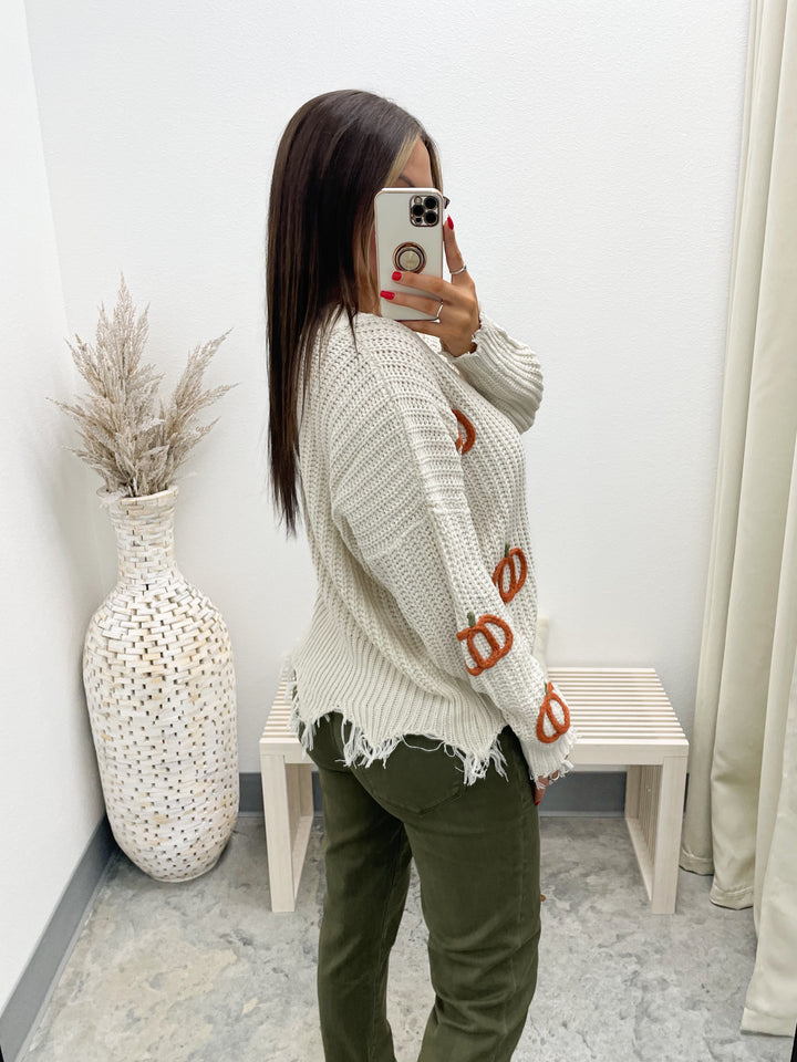 Pickin' Pumpkins Sweater (Ivory)