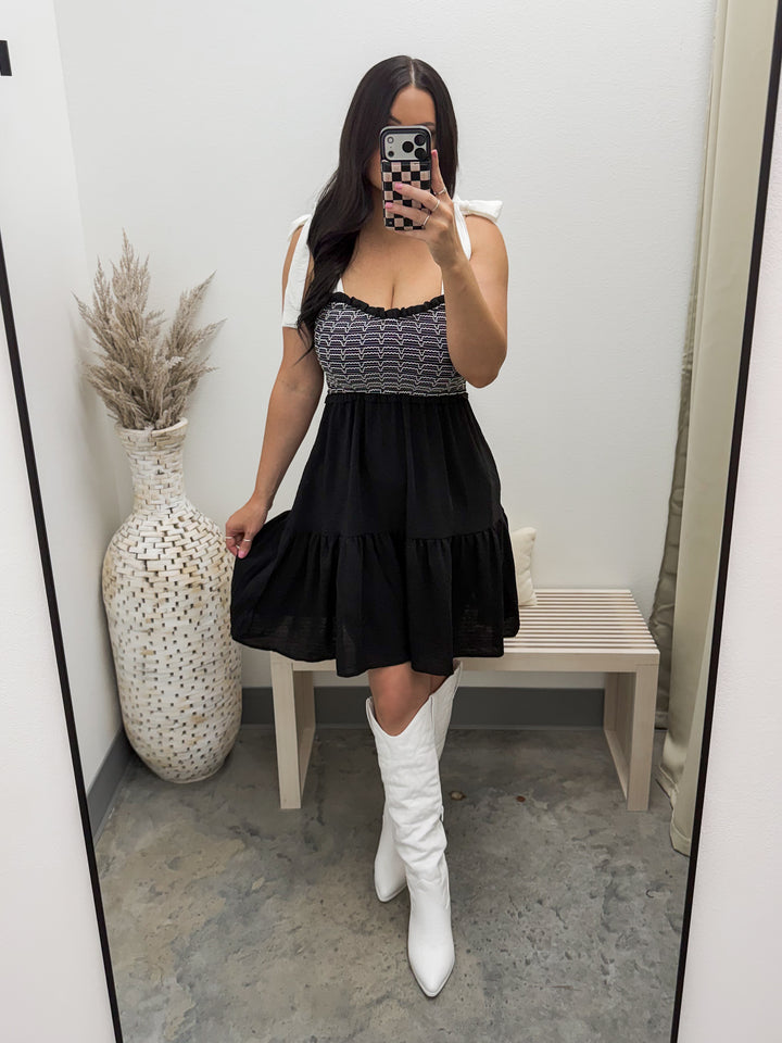 Whatever You Want Dress (Black/White)