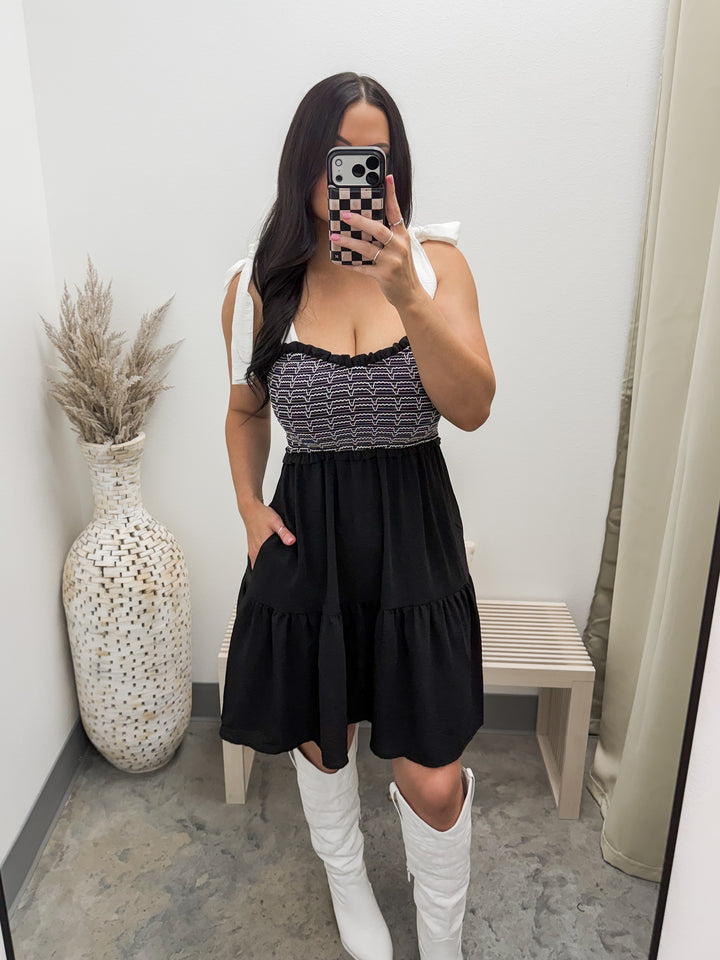 Whatever You Want Dress (Black/White)