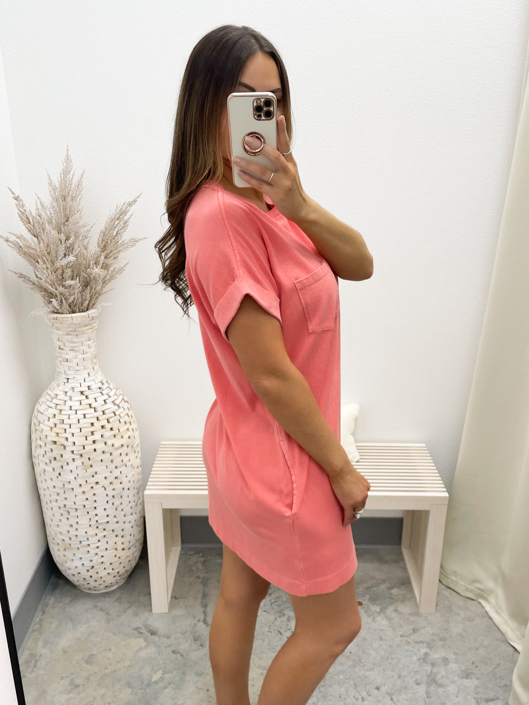 Ava Tee Dress (Coral)