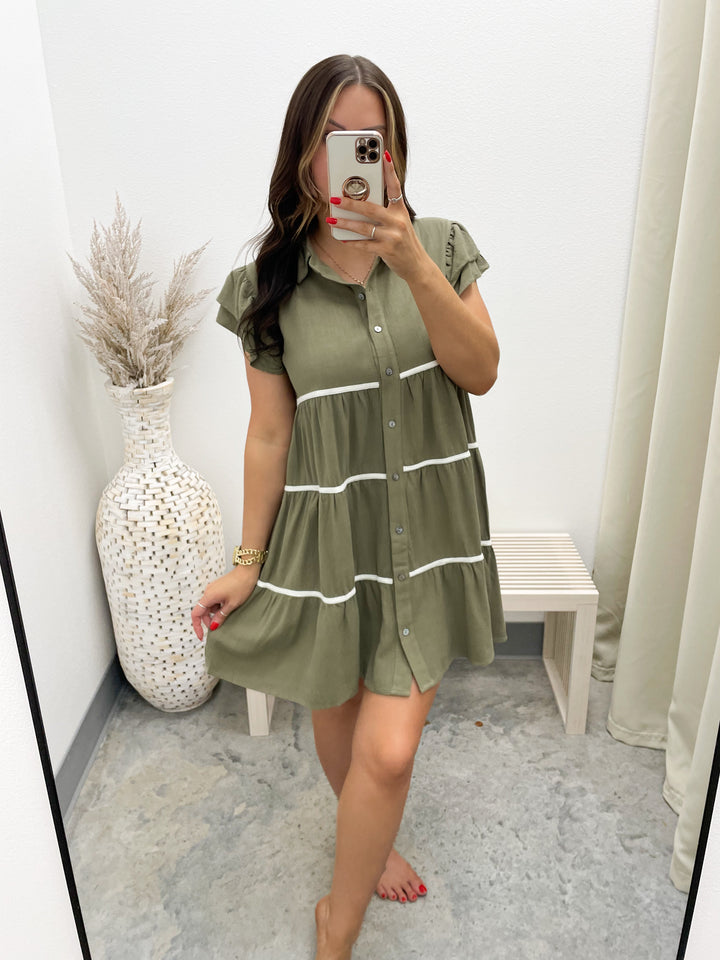 Pretty Please Dress (Olive)