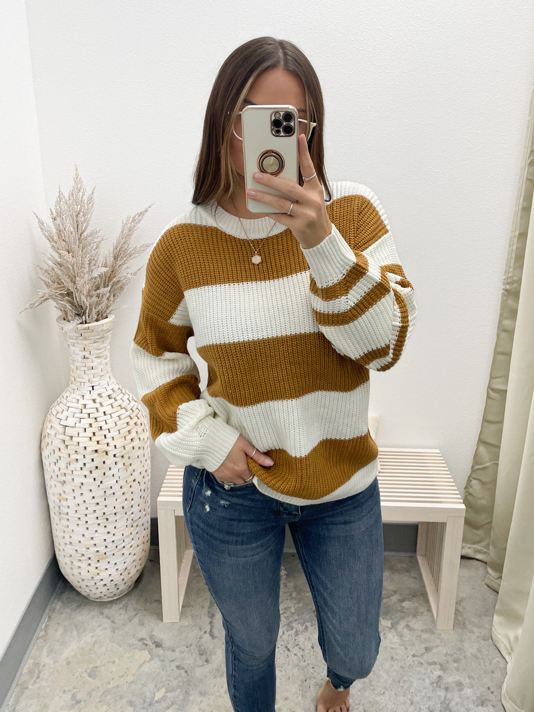 Stay True Sweater (Cream/Camel)