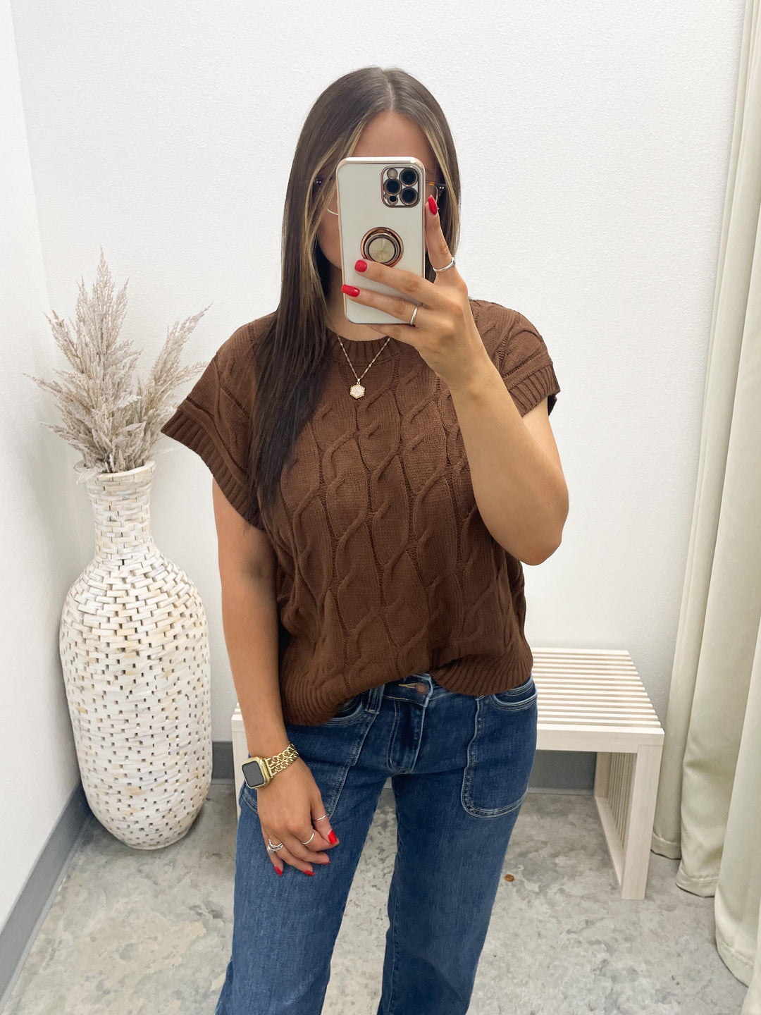 All The Way Sweater Top (Chestnut)