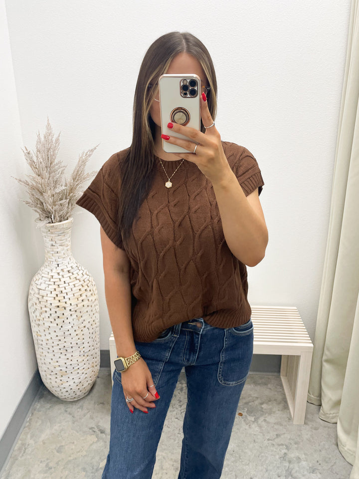 All The Way Sweater Top (Chestnut)