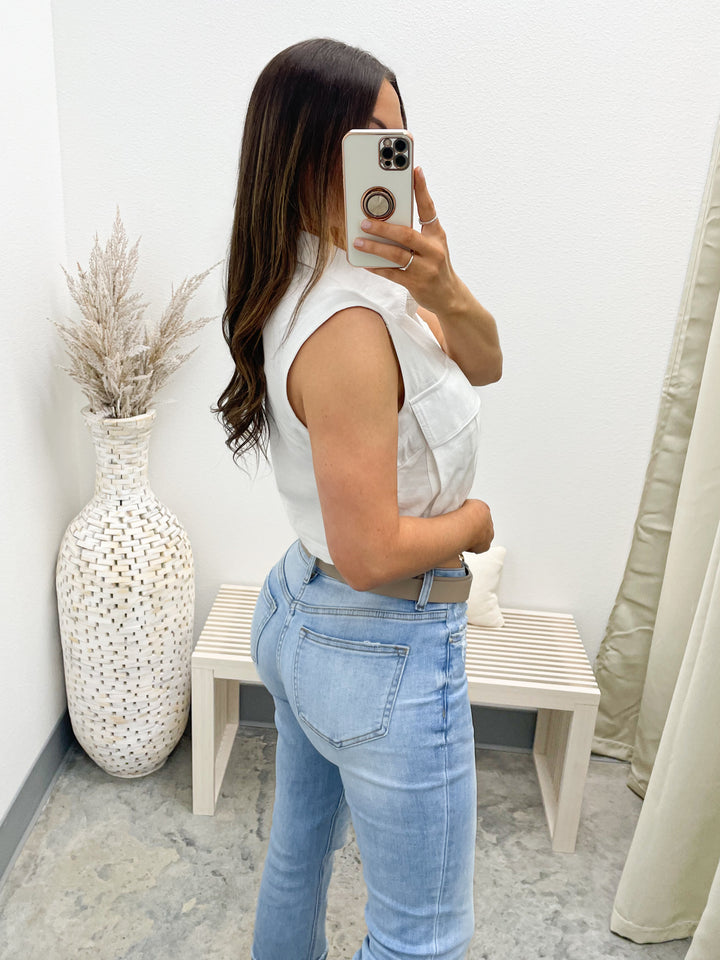 Best Of Me Linen Top (White)