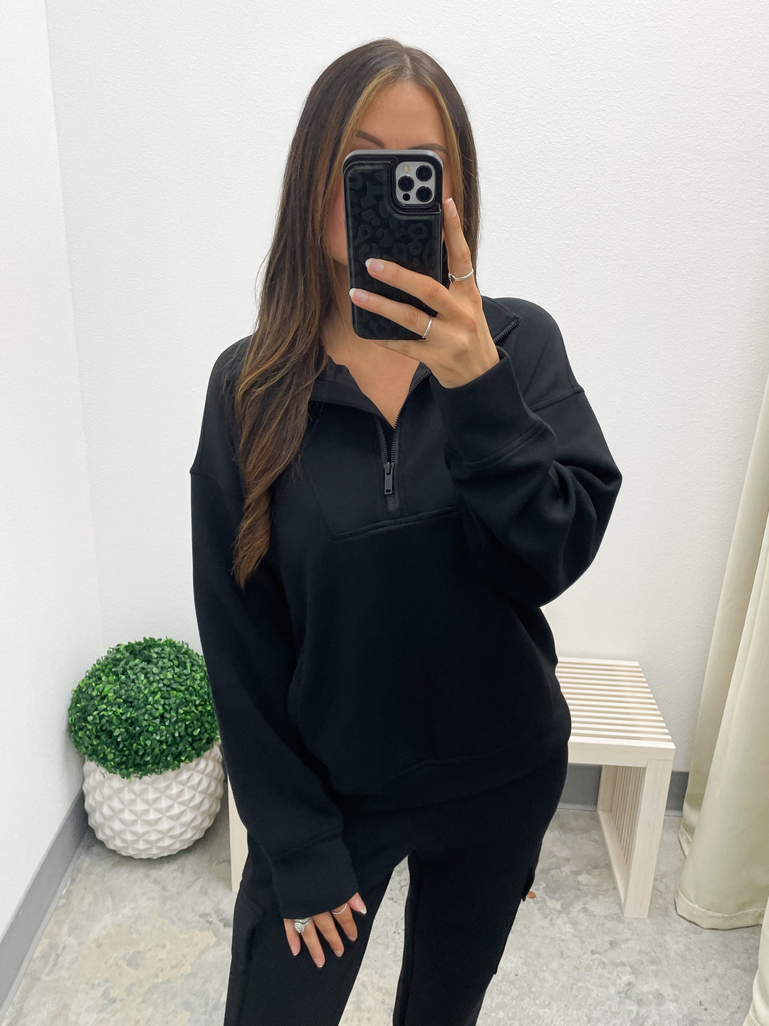 Cloud Nine Zip Pullover (Black)