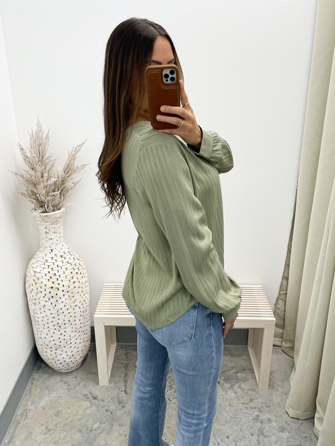 Time Of Day Blouse (Light Olive)