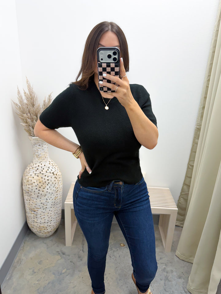 Ask Later Sweater Top (Black)