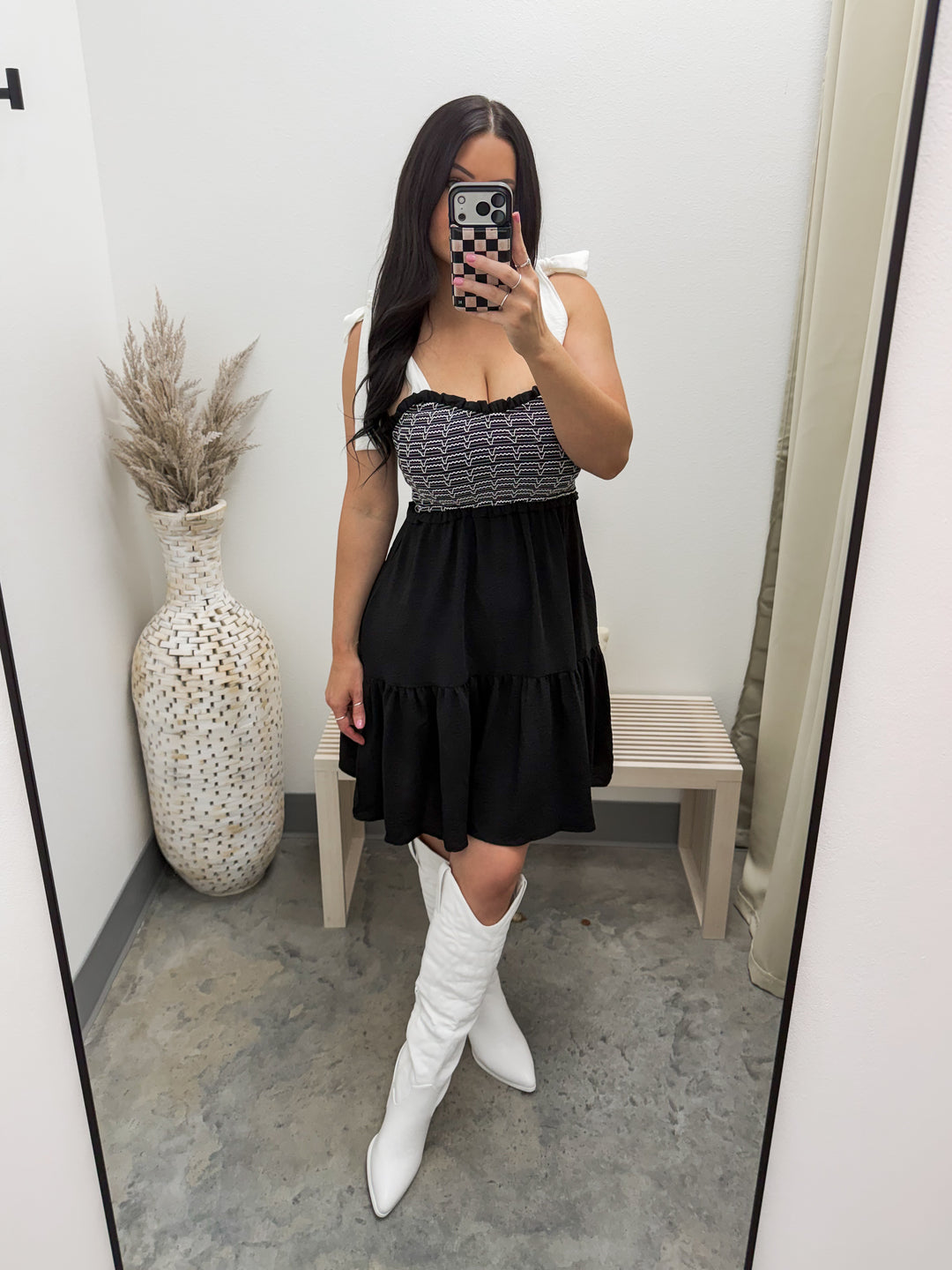 Whatever You Want Dress (Black/White)
