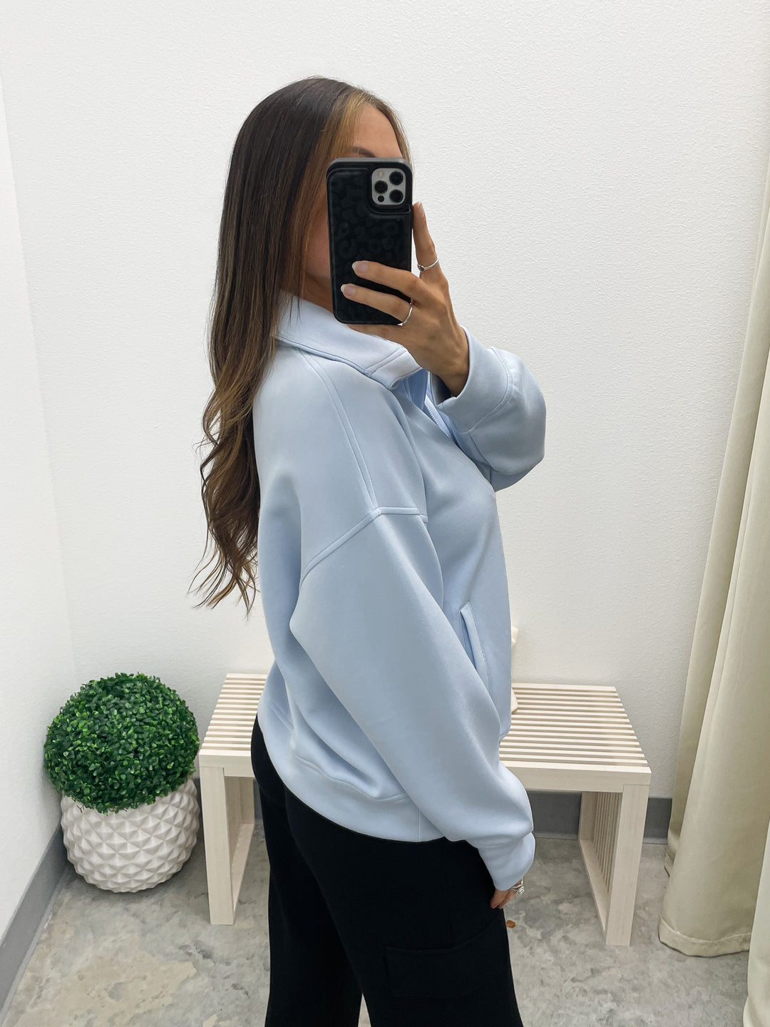 Cloud Nine Zip Pullover (Soft Blue)