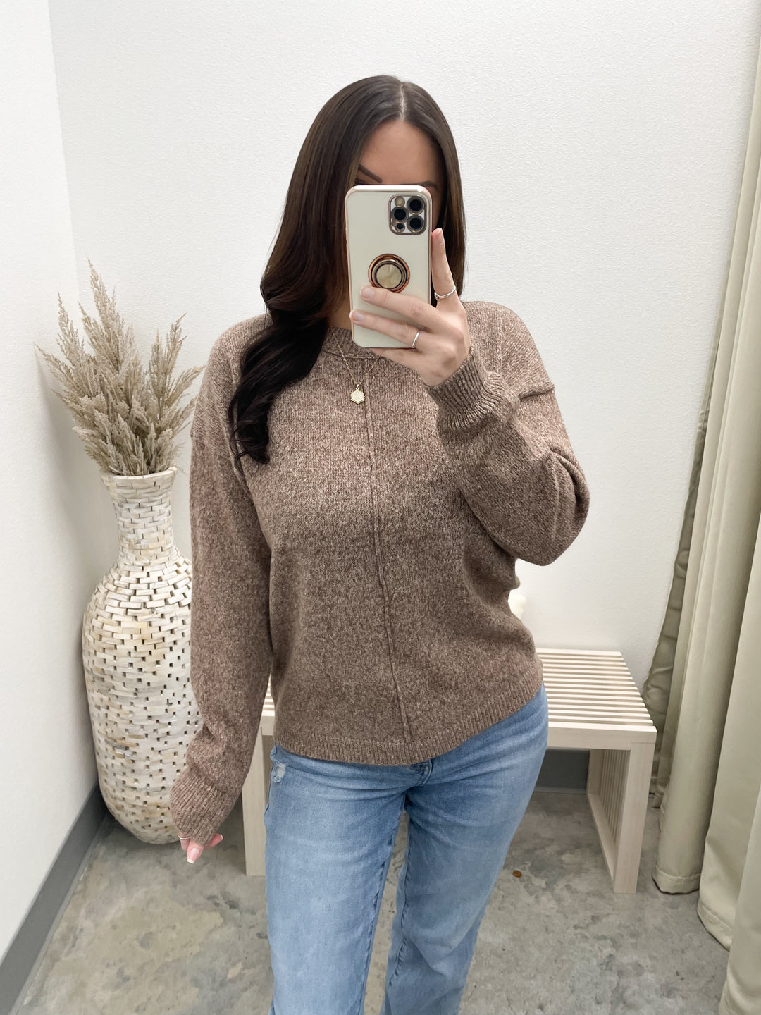 By The Hand Sweater Top (Chestnut)