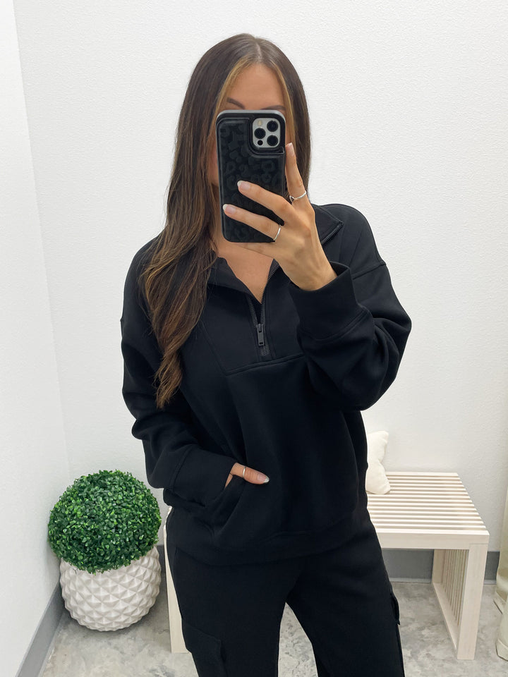 Cloud Nine Zip Pullover (Black)