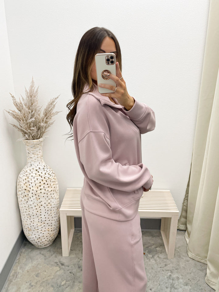 Cloud Nine Zip Pullover (Mauve)