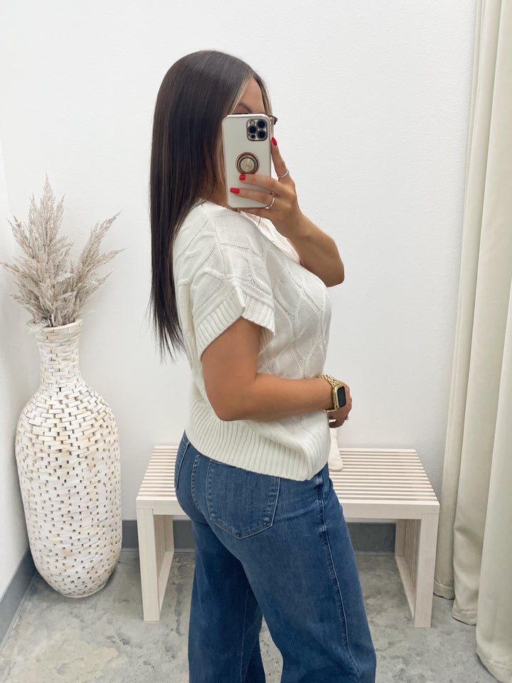 All The Way Sweater Top (Cream)