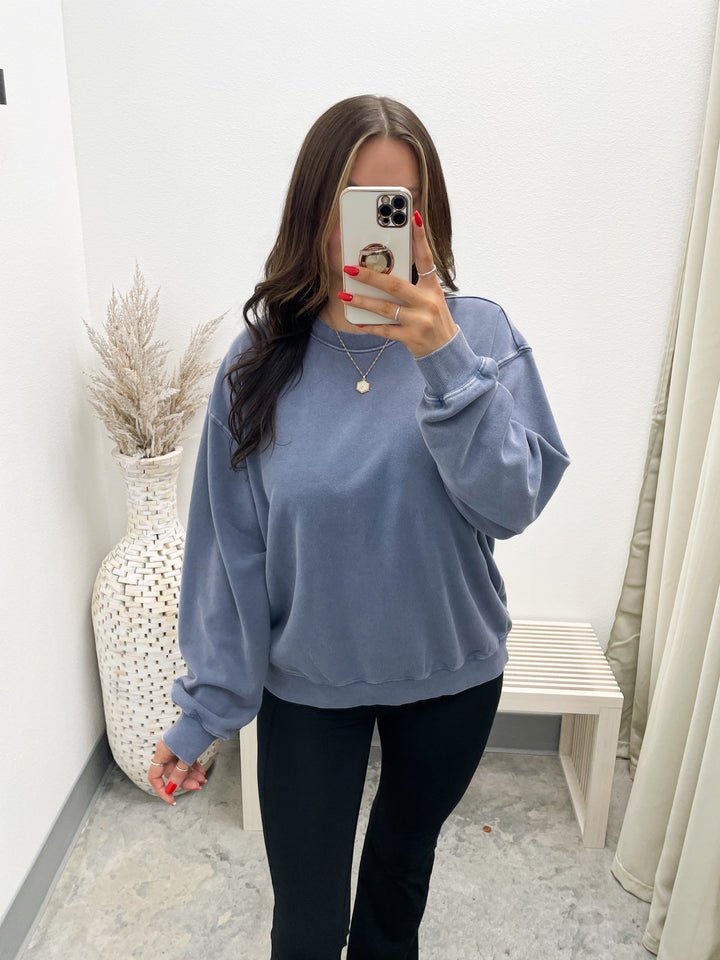 Always Around Pullover (Dusty Navy)