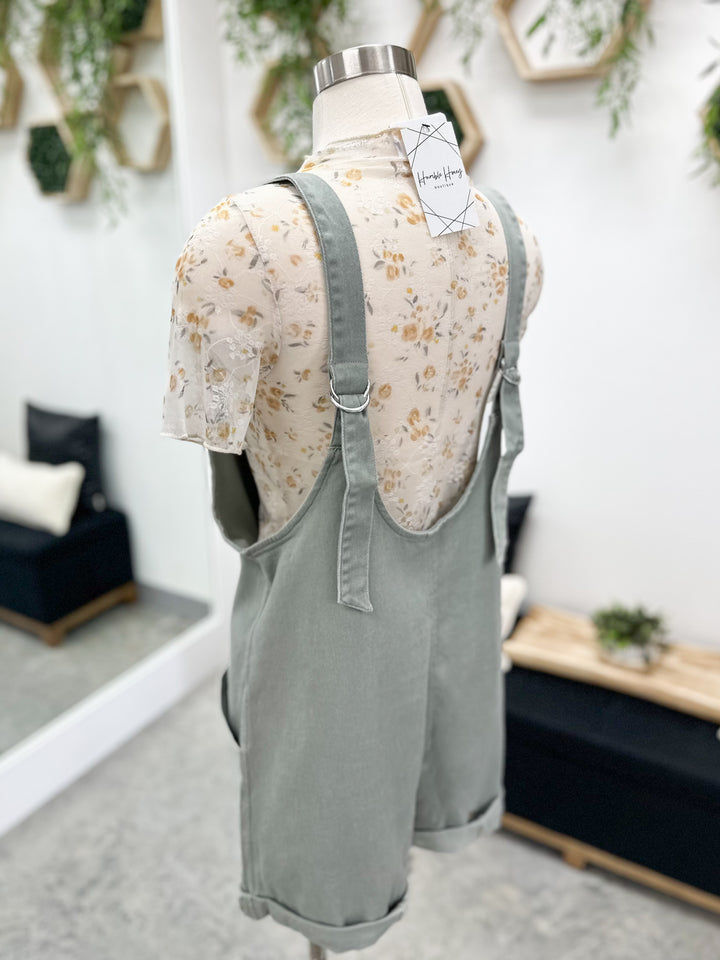 Now Or Never Romper (Dusty Sage)