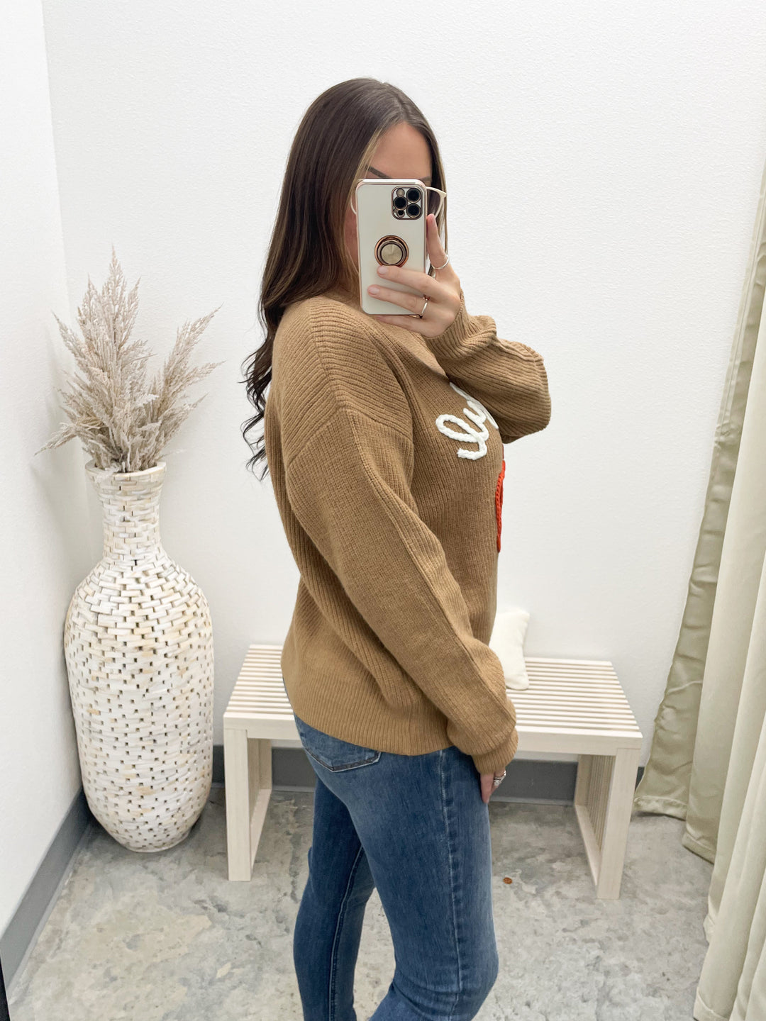Thankful Knit Sweater (Dusty Brown)