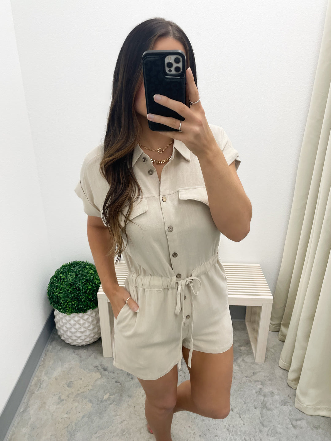 Walk The Walk Romper (Light Taupe)