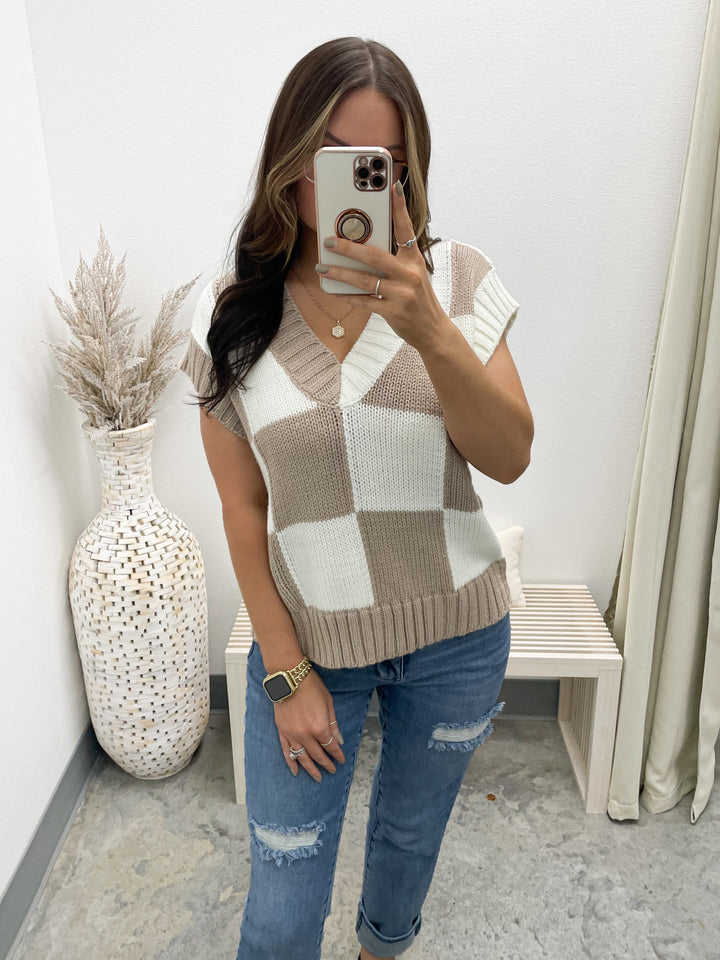 Check Ya Later Sweater Top (Taupe)