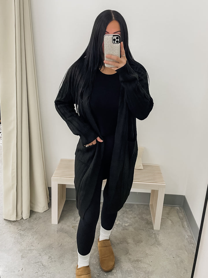 Campfire Cuddles Cardigan (Black)