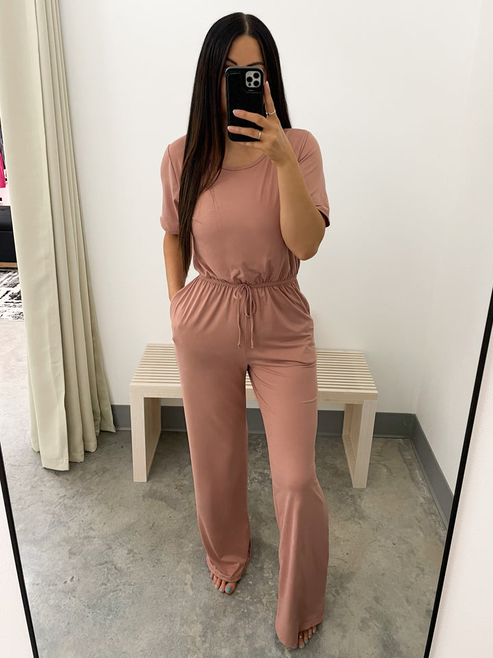 Tell The World Jumpsuit (Dusty Rose)