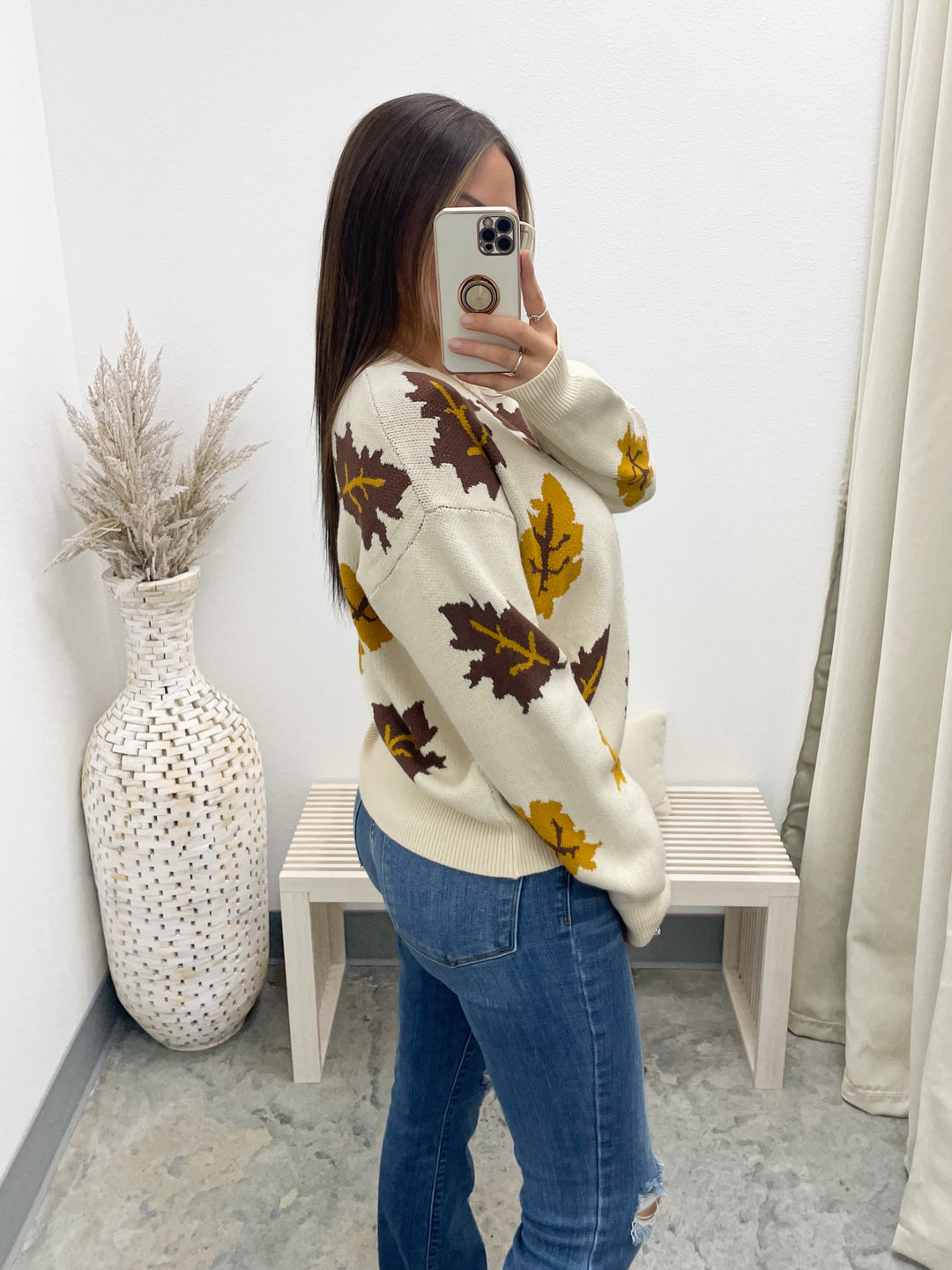 Leaves Of Fall Sweater (Ivory)