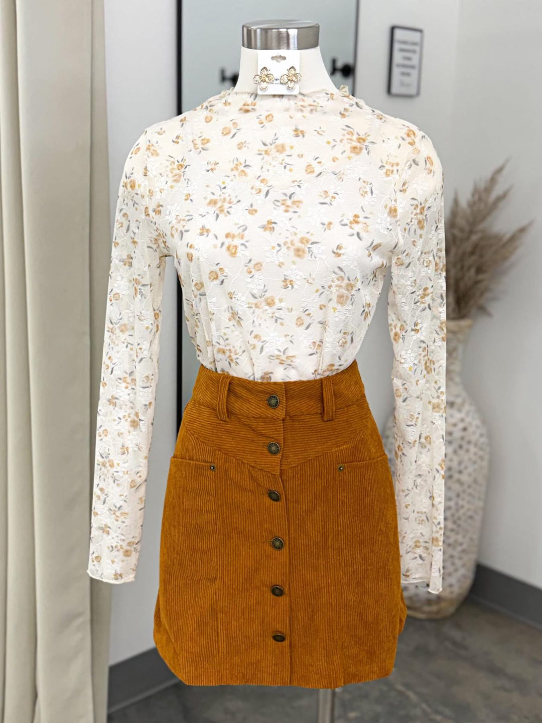 Kadi Corduroy Skirt (Camel)